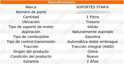 1) Soporte Motor Tras Volkswagen R32 3.2l V6 08