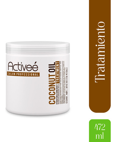 Tratamiento Capilar Activee Professional Coco Oil Tecnologia para cuidado Cabello con Perdida de Color Quebradizo y con Frizz Libre de Sal
