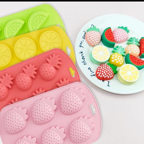 Molde De Silicona En Forma De Frutas De 4 Piezas Con 3 Goter
