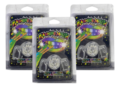 Luz Led Creativa Para Disfraz - Dientes Iluminados / 3 Pzas Rgb