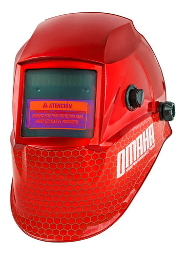 Mascara Para Soldar Fotosensible Omaha Automatica Wh-299ha Color Rojo Panal De Abeja