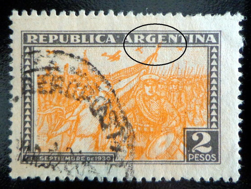 Argentina, Sello Gj 690a 2p Revoluc 1930 Error Usado L8873