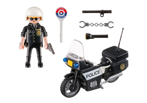 Imagen 2 de 10 de Playmobil 5648 Valija Maletin Policia Con Moto Mundo Manias