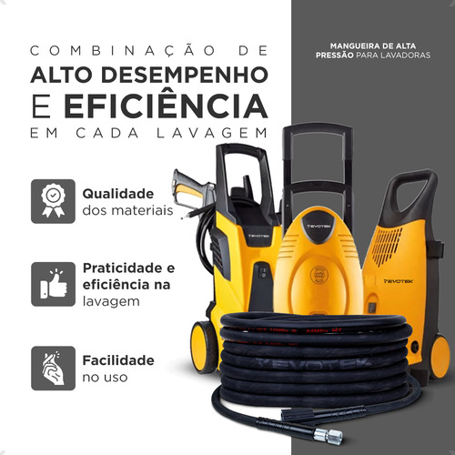 Mangueira 5m Lavadora Wap 2200 Ousada Alta Pressão Reforçada Evotek Ferramentas Wap 2200 Ousada