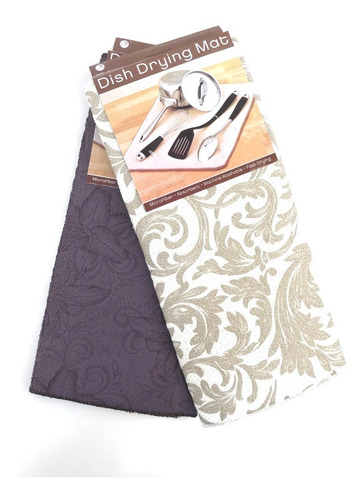 Imagen 2 de 7 de Pack 2 Paños Acolchado Absorbente Cocina Seca Lozas Diseño A
