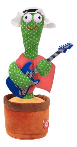 Brinquedo Verde Plush Cactus Luminous Sing And Repeat Voice