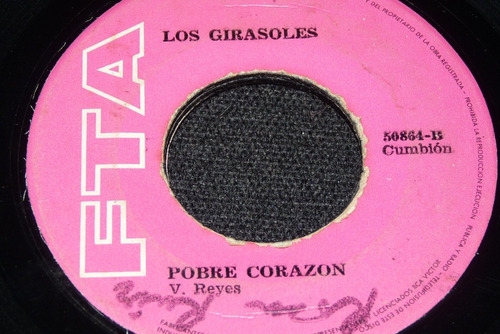 Jch- Los Girasoles Pobre Corazon Cumbia Peru 45 Rpm