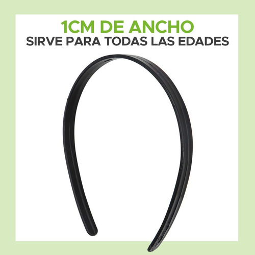 Imagen 5 de 9 de 50 U. Vinchas Plasticas Negras Lisas Para Forrar 1cm Fabrica