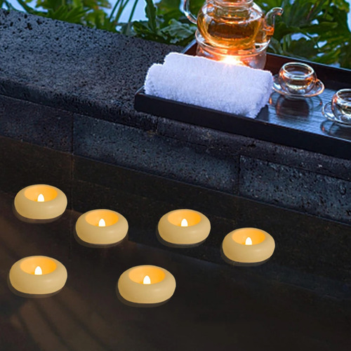 10 Unidades De Lâmpada De Vela Flutuante Led Tealight Para D