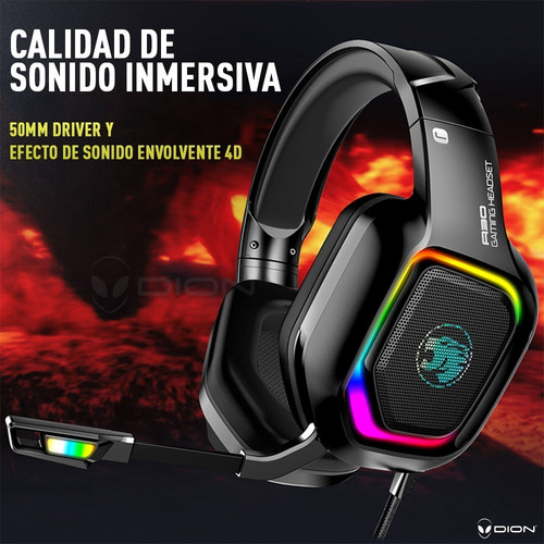 Imagen 3 de 6 de Audífonos Gamer Con Micrófono Y Luz Led Dion A30 Pro Gaming