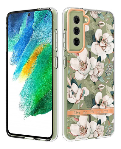 Funda Teléfono Con Patrón De Flores Para Samsung S21 Fe