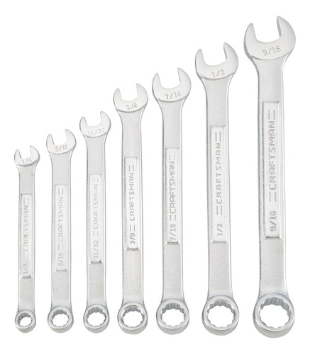 Llaves Combinadas Métricas En Pulgadas 7 Piezas Craftsman (Reacondicionado)