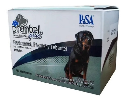 Prantel Plus Para Perros Grandes Caja Con 20 Tabletas