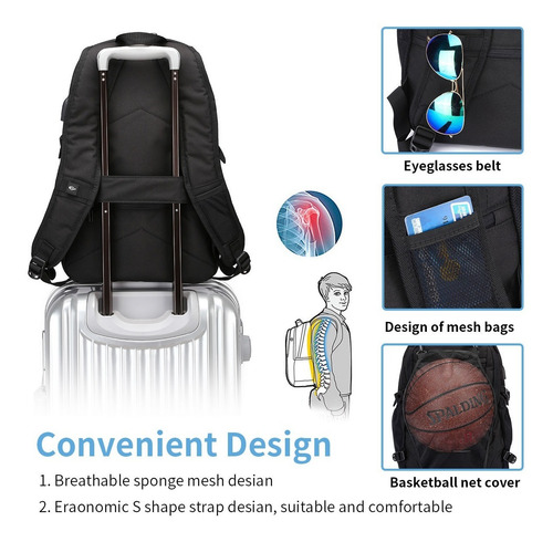 Imagen 7 de 9 de Mochila Antirrobo Para Laptop De 12-15.6 In