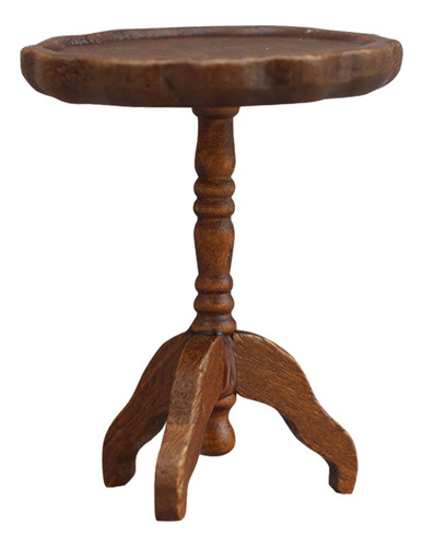 1:12 Simulación De Mesa De Casa De Muñecas Marrón Oscuro