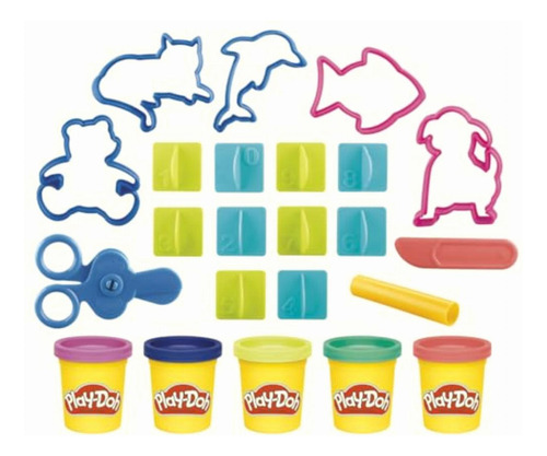 Play Doh Set Creat Y Aprende, Incluye Mantel, Adhesivos, 5