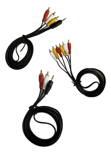 Kit De 3 Cables De Audio Y Video Rca Conectores A 3.5mm