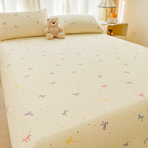 Juego De Sábanas A Doble Capa Estilo Crema 240*270cm