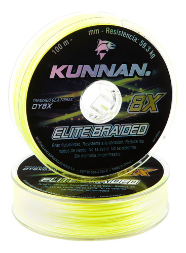 Multifilamento Kunnan 8x Elite Braided 8 Hebras 100 Mts