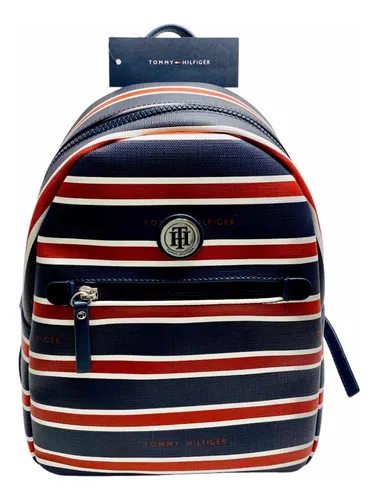 Mochila Tommy Hilfiger rayas azul con rojo- Backpack – Success Boutique Cuu