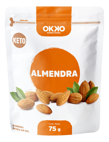 Caja Almendra Entera 75 G Snacks Saludables Okko