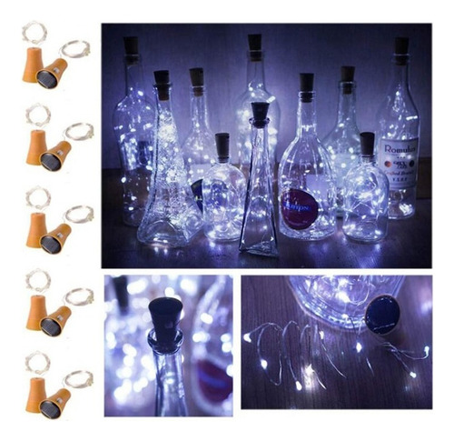 Atapón Solar For Botella De Vino, 12 Luces De Cadena