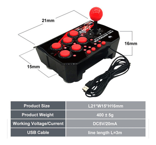 . Joystick Station 4 En 1 For Juegos De Arcade Retro, Con