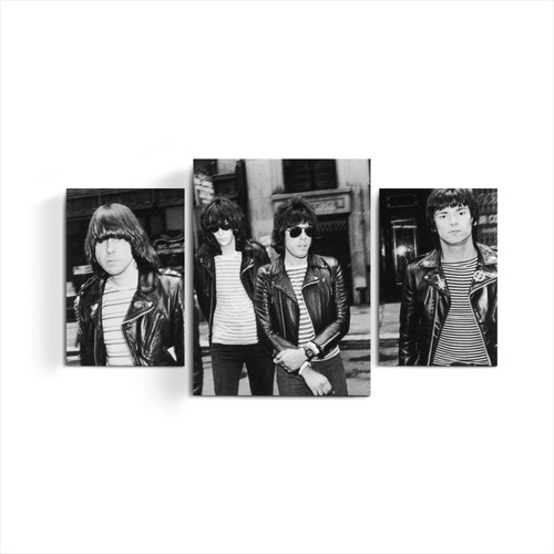 Cuadro Triptico Decorativo The Ramones Punk Rock Joey Deedee