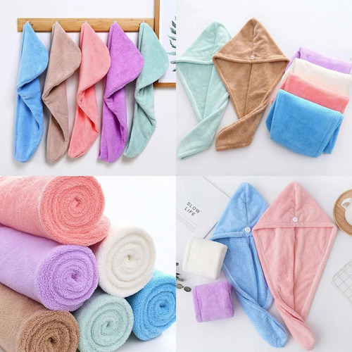 Toalla De Baño Con Cabeza De Toalla Para Secar El Cabello, 1