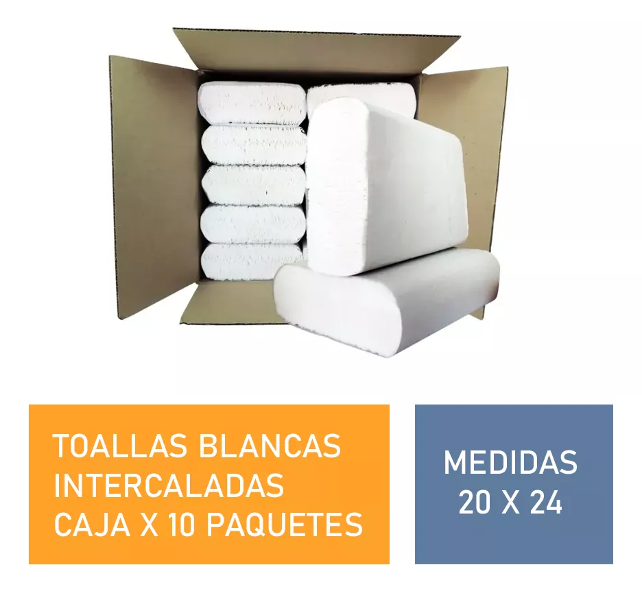 Tercera imagen para búsqueda de toallas intercaladas blancas