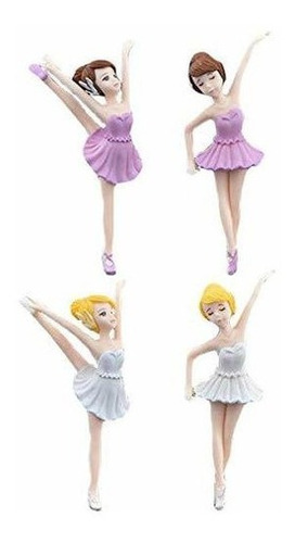 Halloluck 4 Piezas Ballet Girl Figuritas En Miniatura Juguet