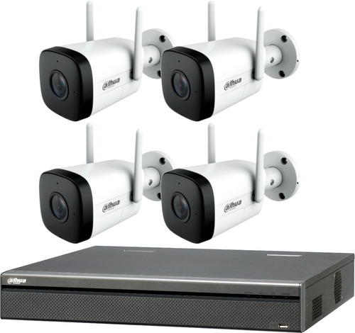 Kit Seguridad Ip Wifi Dahua Nvr + 4 Camaras Inalambricas Full Hd P2p Android iPhone Ios Vigilancia Casa M3k