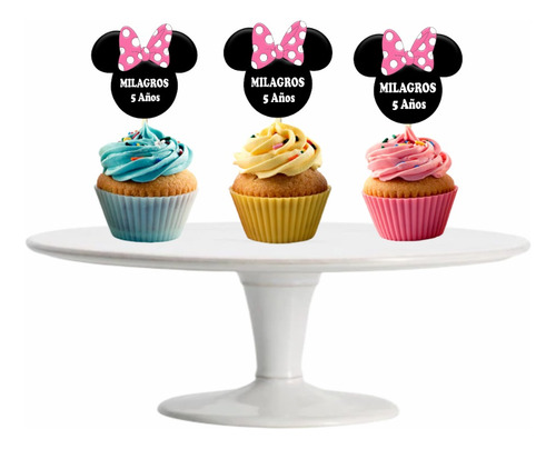 Minnie Mouse Cupcake Toppers Adorno Para Muffins X10