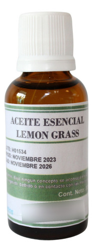 Aceite Esencial Lemon Grass (hierba De Limón) 30 Ml