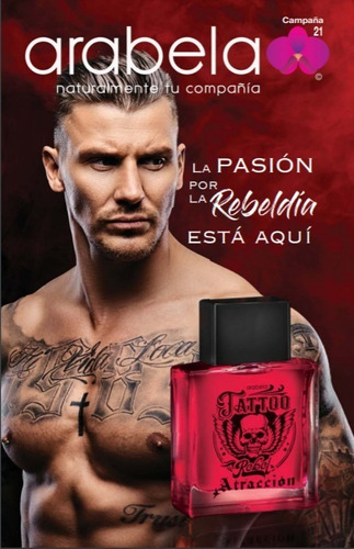 Tattoo Rebel Atraction Fragancia Perfume Loción Arabela 60ml