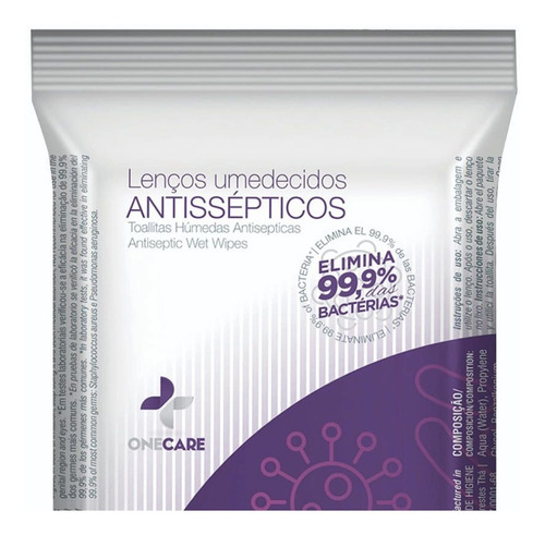 Lenços Umedecidos Antisseptico One Care-sache C/15 Un 20x14