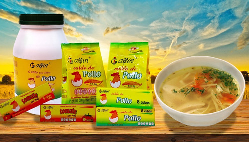 Consomé De Pollo Galfin Exhibidor Estuches 4 Y 8 Cubos