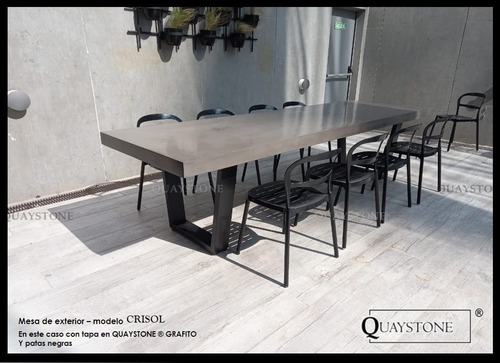 Mesa Exterior Moderna -- Diseño Marmol Silestone -opc Bancos Blanco