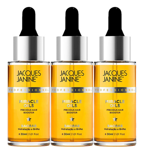 Kit 03 Booster Miracle Oils Baobab Oil Jacques Janine 30ml