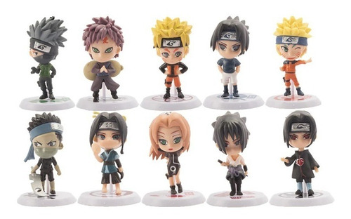 Naruto Set 10 Figuras De Acción Coleccion 8cm Animé