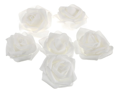 Rosas Artificiales Blancas, 50 Unidades, Decoración Para El