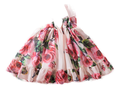 Vestido De Princesa Con Estampado De Flores Para Niños, Casu