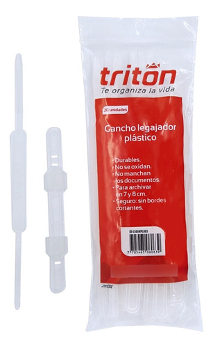 Gancho Legajador Plástico Bolsa X 400 Unidades Triton 