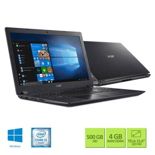 Notebook Acer 15.6  Intel Core I3, 4gb, Hd 500gb, Windows 10