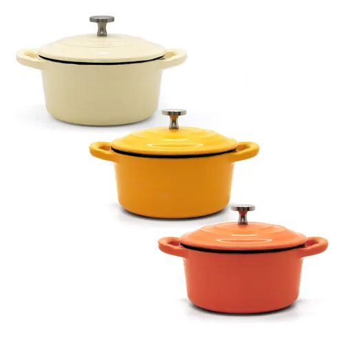 Rj Legend Mini Cocotte Con Tapa, Juego De 3 Hornos Holandese