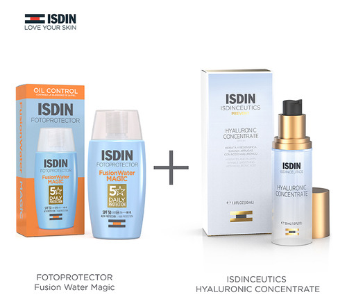 Combo Isdin Hyaluronic Concentrate + Fusion Water Magic