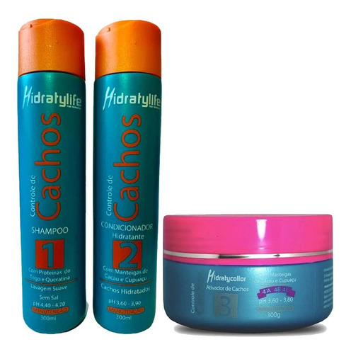  Kit Shampoo Condicionador E Ativador Mairibel 300ml 4a/4b/4c