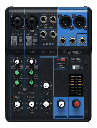 Mesa De Som Yamaha Mg06 6 Canais Mixer