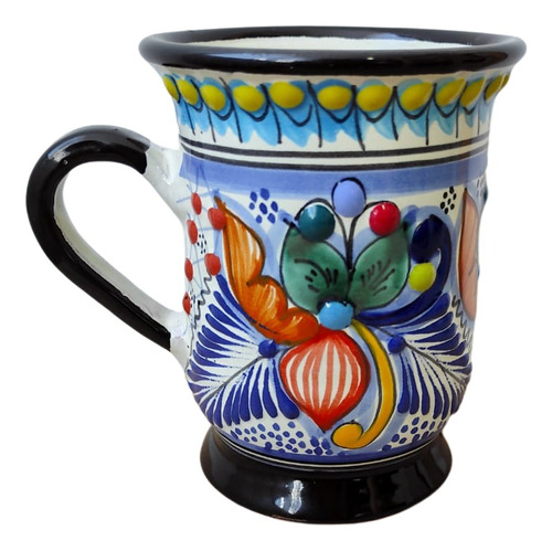 Tarro Capuchino Cejita Talavera Artesanal Diseño Premium 1pz