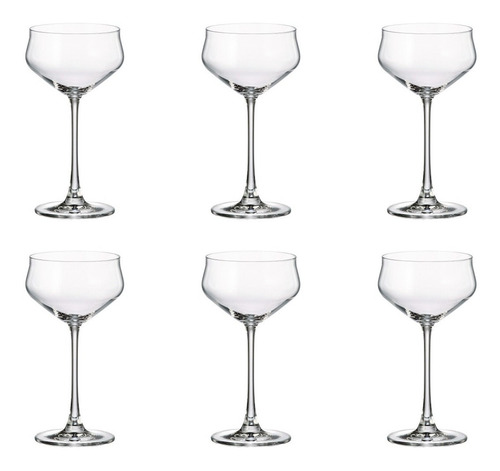 Copas Martini Cristal Bohemia Alca 235ml Set X 6